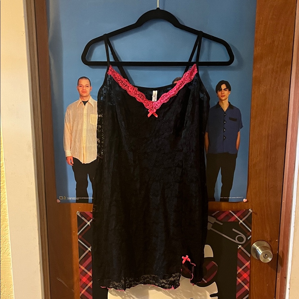 Y2k Chic Black Slip